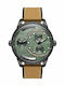Breeze Alchemist Ανδρικό Ρολόι 49mm Μπαταρίας με Καφέ Δερμάτινο Λουράκι