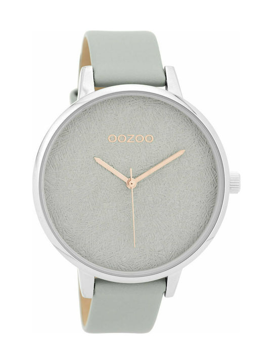 Oozoo Timepieces Watch with Gray Leather Strap