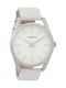 Oozoo Timepieces Watch with White Leather Strap