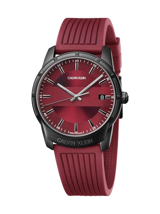 Calvin Klein Watch Battery with Red Rubber Strap K8R114UP