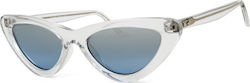 Snob Milano Milano Transparent Sunglasses With Horn-Rimmed Frame