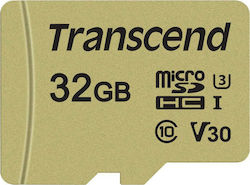 Transcend 500S microSDHC 32GB Klasse 10 U3 V30 UHS-I mit Adapter