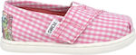 Toms Espadrile pentru Copii cu închidere Hoop & Loop Roz Tiny Gingham