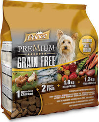 Prince Premium Grain Free 2kg Dry Food Grain Free for Adult Dogs of Small & Medium Breeds with Chicken and Fish