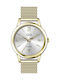 Q&Q Watch Battery with Gold Metal Bracelet QB03J803Y