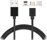 Magnetic USB to Lightning / Type-C / micro USB Cable Μαύρο 1m (QH-C3670-BL)