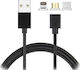 Magnetic USB to Lightning / Type-C / micro USB 1m 2.1A Cable (QH-C3670-BL)