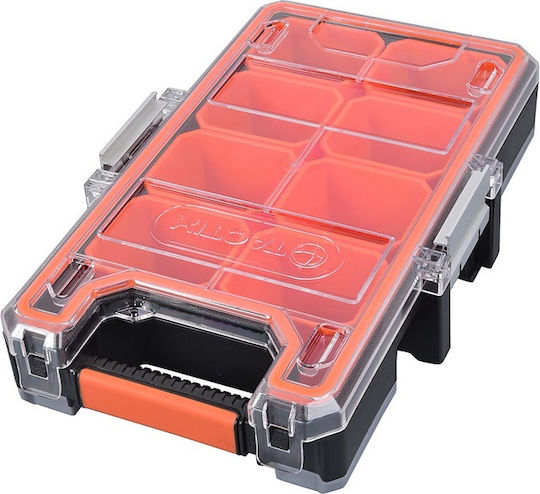 Tactix Tool Compartment Organiser 8 Slot with Removable Box Orange 37.5x22.7x8cm