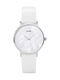 Minuit La Perle Watch with White Leather Strap