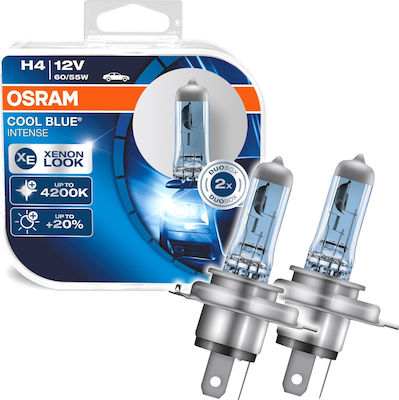 Osram Cool Blue Intense Car H4 Light Bulb Halogen 4200K 12V 60W 2pcs