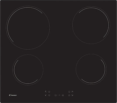 Candy CH64CCB Autonomous Cooktop with Ceramic Burners and Locking Function 59x52cm