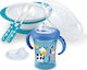 Nuk Feeding Set Cow made of Plastic with Non-Slip Base Blue Cow 3pcs for 6+ months