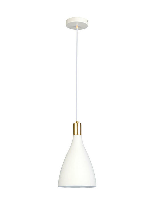 Viokef Lamas Pendant Light Suspension Bell for Socket E27 White