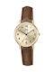 Q&Q Watch with Brown Leather Strap