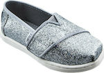 Toms Kids Espradrilles with Hoop & Loop Closure Silver Classic