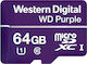 Western Digital Purple microSDXC 64GB Clasa 10 U1 UHS-I