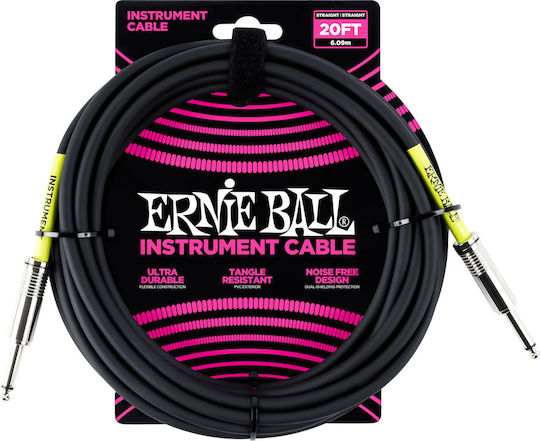 Ernie Ball Instrument Cable 6.3mm male - 6.3mm male 6m (6046)