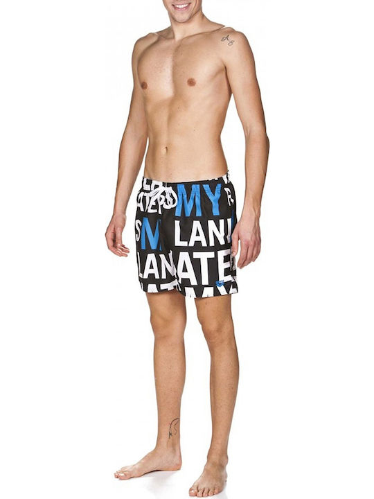 Arena Manifesto Herren Badehose Marineblau Drucken