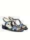 Caprice Leather Women's Sandals Anatomic In Blue Colour 9-28201-20 807