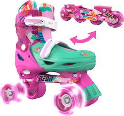 Y Volution Y Glider Deluxe XL 18 Quad Adjustable Rollers Pink Children's