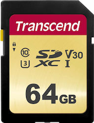 Transcend 500S SDXC 64GB Klasse 10 U3 V30 UHS-I