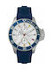 Nautica Watch Chronograph Battery with Blue Rubber Strap NAPBYS002