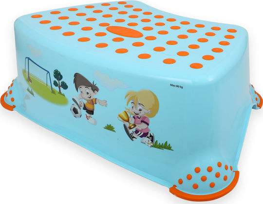 Lorelli Single Kids Step Stool Football Light Blue