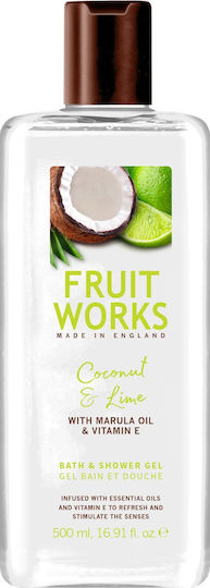 The English Bathing Company Fruit Works Кокосов И Лаймов Душ Гел С Аромат Кокос 500мл