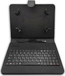 NOD TCK-08 8" Flip Cover Piele artificială cu Tastatură Greacă Negru (Universal 8" - Universal 8") 141-0091