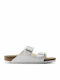 Arizona Birko-Flor Women's Anatomic Flat Sandals White Narrow Fit