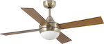 Faro Barcelona Mini Icaria 33695 Ceiling Fan 107cm with Light and Remote Control Old Gold