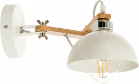 Inlight 43382 Vintage Leuchte Wand mit Fassung E27 Weiß 34cm