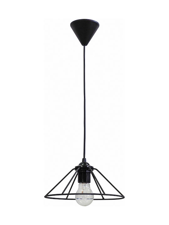Heronia Lustră O singură lumină Bell pentru soclu E27 Negru