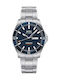 Mido Star Captain V Three Hands Ανδρικό Ρολόι 43mm Αυτόματο με Ασημί Μεταλλικό Μπρασελέ