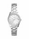 Fossil Donna Γυναικείο Ρολόι 32mm Μπαταρίας με Ασημί Μεταλλικό Μπρασελέ