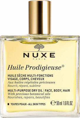 Nuxe Huile Prodigieuse Multi Purpose Organic and Dry Monoi Oil for Face, Hair, and Body 50ml