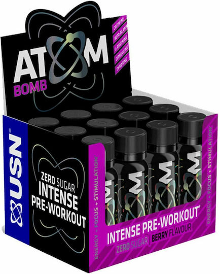USN Atom Bomb Pre-Workout Shot 12 x 60ml Berry