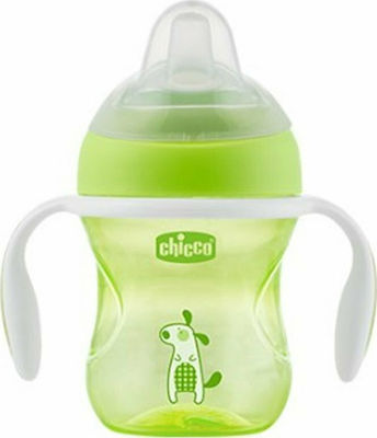 Chicco Transition Cup Educational Sippy Cup Plastic with Handles Green for 4m+m+ 200ml