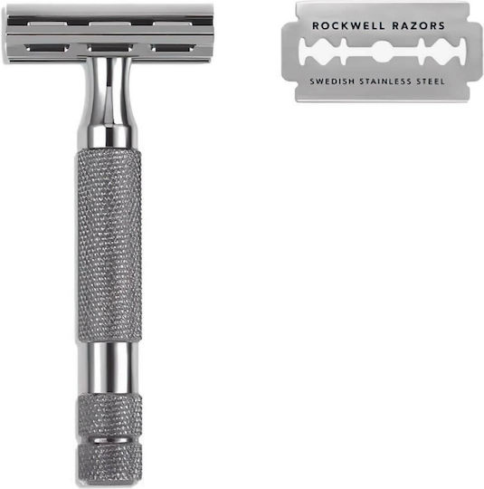 Rockwell Razors 2C Razor de siguranță cu lame pentru piele sensibilă Crom Gunmetal 5buc