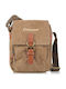 Diplomat Fabric Messenger Bag with Magnetic Clasp & Adjustable Strap Brown 18x9x23cm