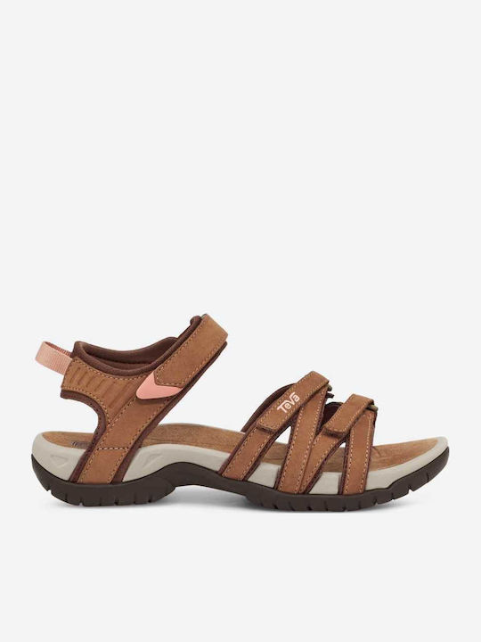 Tirra Leather Δερμάτινα Γυναικεία Σανδάλια Sporty Καφέ
