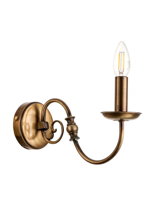 Inlight Classic Wall Lamp with Socket E14 in Bronze Color Oxydent