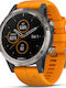 Garmin Fenix 5 Plus Stainless Steel 47mm Αδιάβροχο Smartwatch με Παλμογράφο (Titanium Orange)