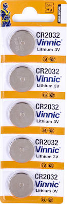 Vinnic Μπαταρίες Λιθίου Ρολογιών CR2032 3V 5τμχ
