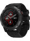 Garmin Fenix 5 Plus Stainless Steel 47mm Αδιάβροχο Smartwatch με Παλμογράφο (Μαύρο)