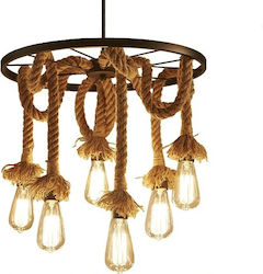 GloboStar Velo Pendant Chandelier with Rope Brown