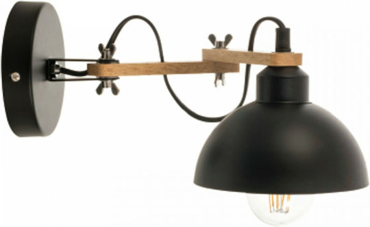 Inlight 43382 Винтидж Осветително тяло За стена с фасунга E27 Черен 34x15см.