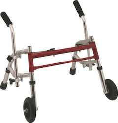 Moretti Foldable Aluminum Walker with Wheels for Kids Red