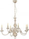 Inlight 5311-6 Candelabru 6xE14 Ø70cm cu Lumânări Alb Patina 5311-6