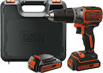 Black & Decker Κρουστικό Δραπανοκατσάβιδο Μπαταρίας Brushless 18V 2x1.5Ah